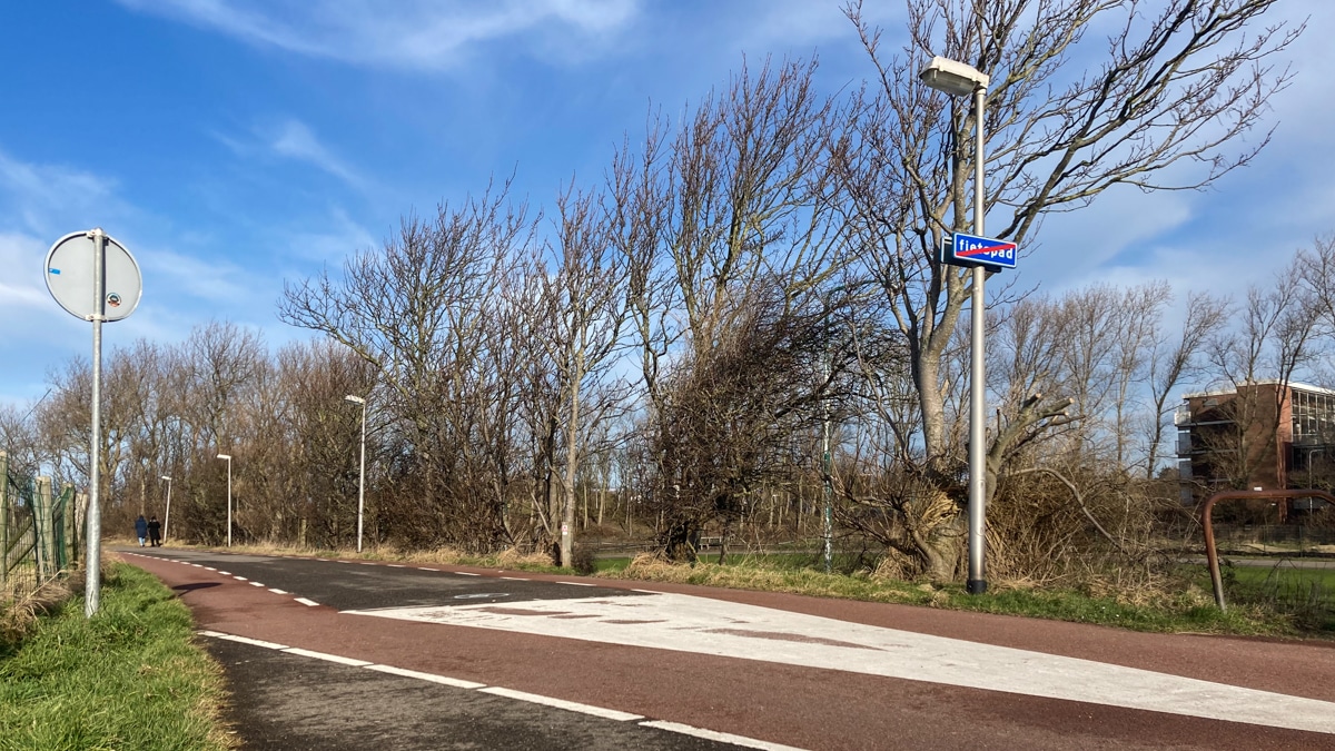 Verkeerssituatie voetpad en fietspad bij de Goerie